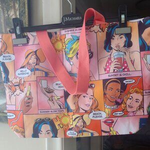 D23  Very kewl - Estee Lauder 50's Retro look comic book Recycled tote 12 x 17 w